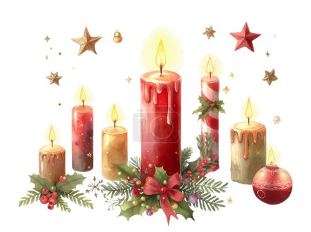 Photo for Clip art of adult gorgeous Christmas candle - Royalty Free Image