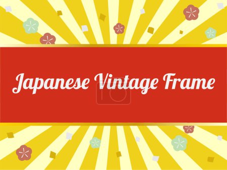 Photo for Japanese celebration lively yellow background, red carpet text frame - Royalty Free Image