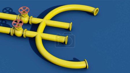 Foto de Gasoducto natural como símbolo del euro - Imagen libre de derechos