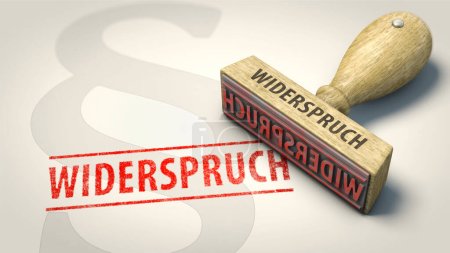 A stamp with the German word "Widerspruch" (contradiction)