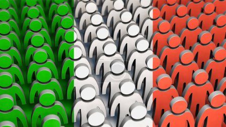 Photo for Figures and Italy flag - people of Italy - Royalty Free Image