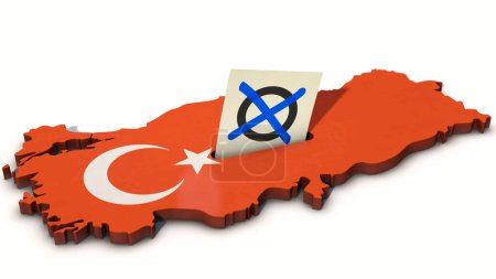 Photo for Voting cross on ballot paper - Elections in Turkey - Royalty Free Image