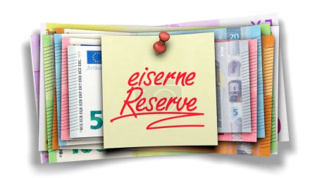 Photo for Euro notes with the note "Eiserne Reserve" (Iron Reserve) - Royalty Free Image