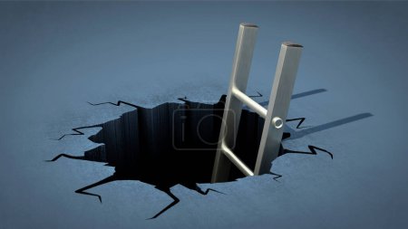 Photo for Deep hole with ladder - Royalty Free Image