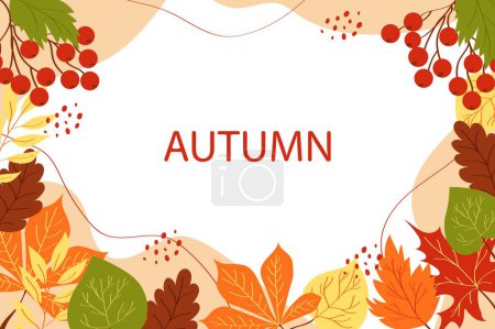 Téléchargez les photos : Abstrait plat dessiné à la main fond d'automne - en image libre de droit
