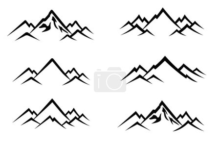 Téléchargez les photos : Ensemble de silhouette de montagnes - en image libre de droit