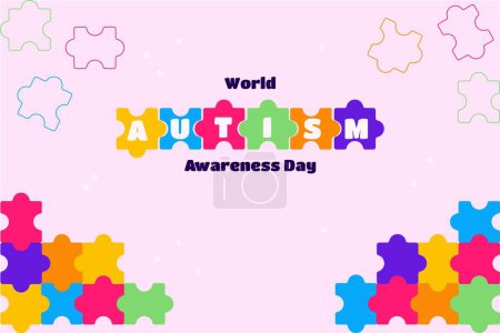 World autism day background or 2 April world autism awareness day