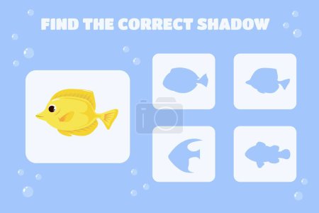 Ilustración de Encontrar la sombra correcta juego educativo para niños - Imagen libre de derechos