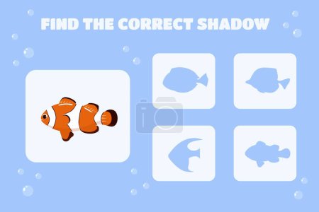 Ilustración de Encontrar la sombra correcta juego educativo para niños - Imagen libre de derechos