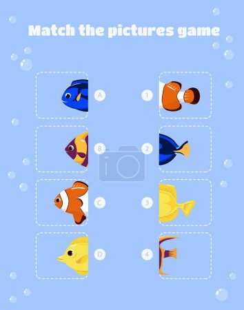 Sea Life Matching Game. Match the pictures game