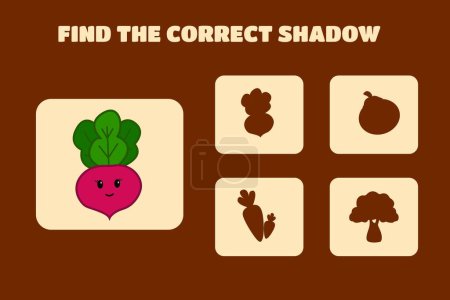 Ilustración de Encontrar la sombra correcta Juegos educativos para niños verduras - Imagen libre de derechos