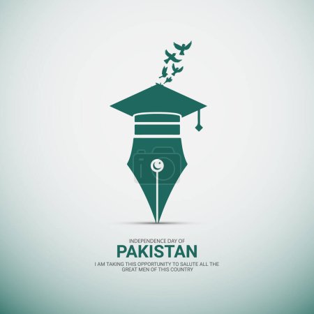 Ilustración de Pakistán Día de la Independencia, diseño creativo para banner, cartel vector de arte - Imagen libre de derechos