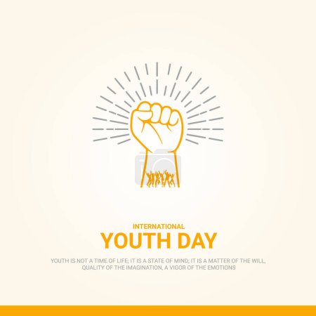 Foto de Día Internacional de la Juventud, Concepto creativo, Ilustraciones 3D. - Imagen libre de derechos