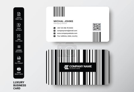 Ilustración de Diseño de plantilla de impresión de tarjeta de visita de doble cara mínima, limpia y moderna Vector. Diseño de papelería - Imagen libre de derechos
