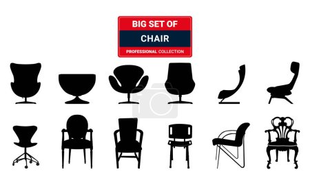 Illustration for Desk chair icons set. Cartoon set of desk chair vector icons for web design - Royalty Free Image