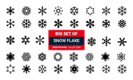 Téléchargez les photos : Ensemble vectoriel flocons de neige collection design - en image libre de droit
