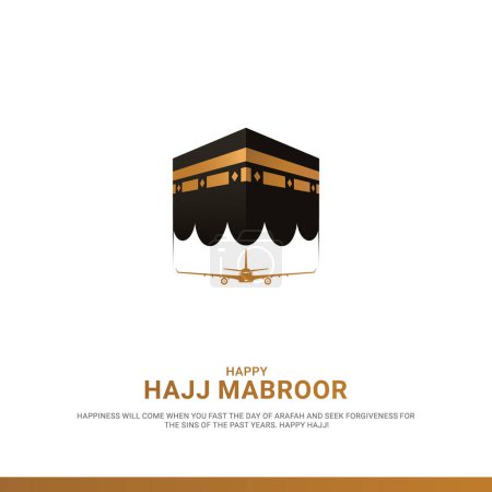 Foto de Hajj Mabrour diseño de plantilla de banner islámico con ilustración Kaaba. Ilustraciones 3D. - Imagen libre de derechos