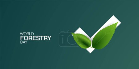 Illustration for World forestry day, design for banner, posters, vector art - Royalty Free Image