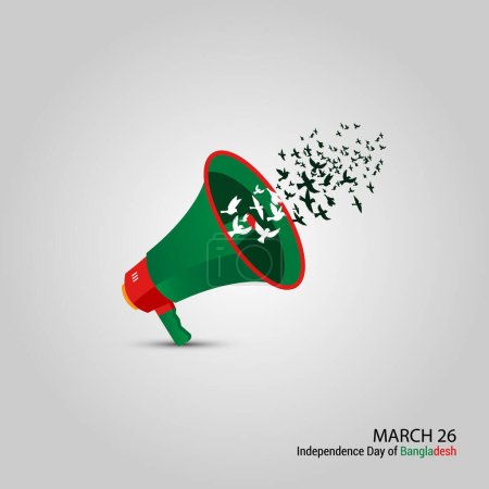 Foto de Día de la Independencia de Bangladesh, la bandera nacional de Bangladesh.Diseño para banner, póster e ilustración vectorial. 26 de marzo - Imagen libre de derechos
