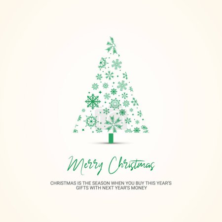 Ilustración de Feliz día de Navidad, árbol de Navidad de oro, diseño adecuado para la bandera, cartel, ilustración de vectores - Imagen libre de derechos