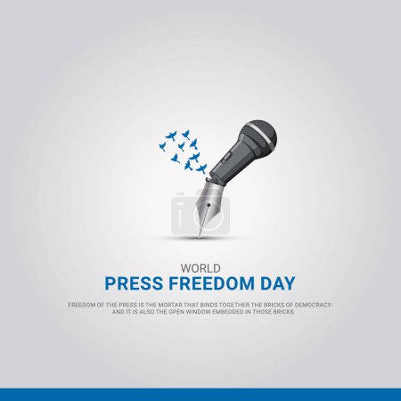 Illustration for World Press Freedom Day or World Press Day. 3D illustration - Royalty Free Image