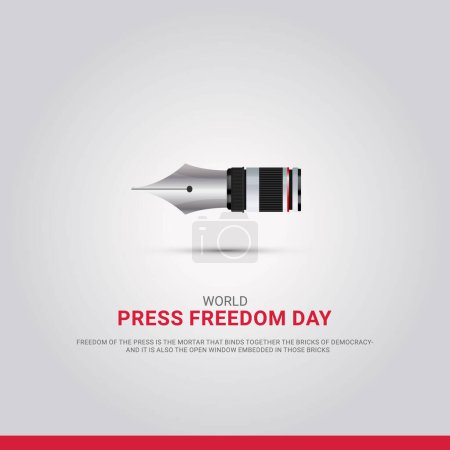 Illustration for World Press Freedom Day or World Press Day. 3D illustration - Royalty Free Image