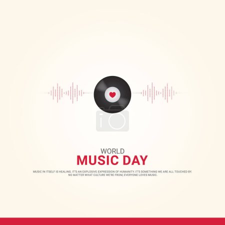 Foto de Día Mundial de la Música con ilustración de instrumentos musicales. Diferentes iconos de silueta de instrumentos musicales. - Imagen libre de derechos