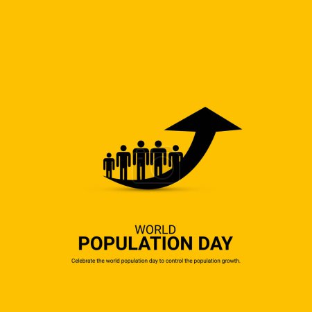Foto de Día Mundial de la Población, un diseño de concepto creativo para banner, póster, ilustración 3D. - Imagen libre de derechos