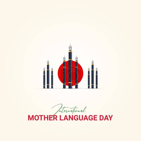 Illustration for Happy international mother language day, 21 February Bangladesh - Royalty Free Image
