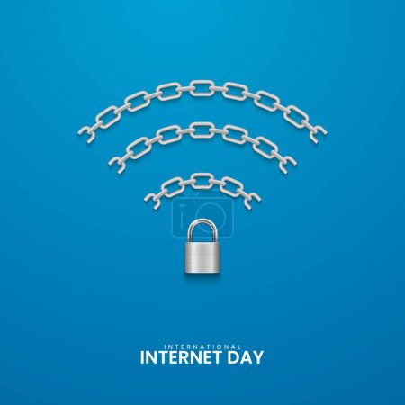 Téléchargez les illustrations : Journée internationale de l'Internet. Un monde Internet. Illustration vectorielle concept créatif fond - en licence libre de droit