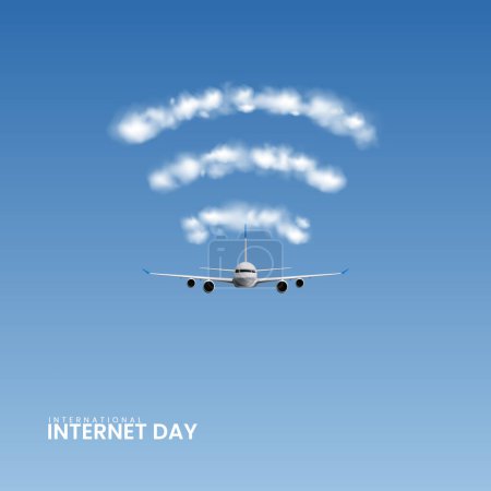 Illustration for International Internet day. An Internet World. Vector illustration creative concept background - Royalty Free Image