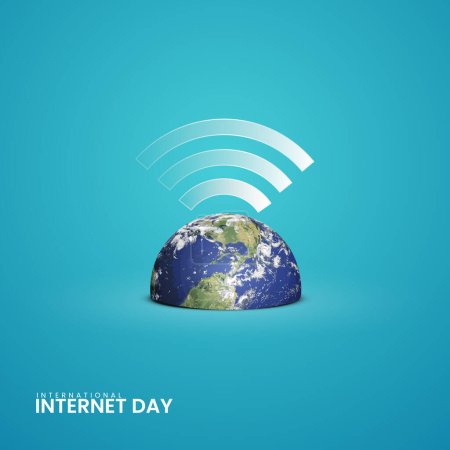 Foto de Día Internacional de Internet. Un mundo de Internet. Ilustración vectorial concepto creativo fondo - Imagen libre de derechos