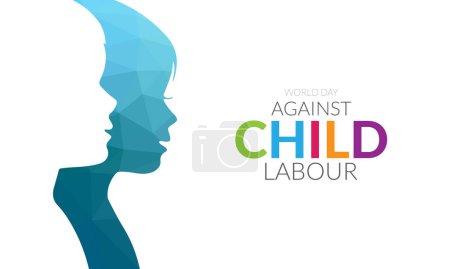 Foto de Día Mundial contra el Trabajo Infantil. anuncios creativos para social. Ilustraciones 3D. - Imagen libre de derechos