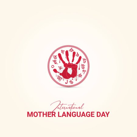 Ilustración de Feliz día internacional de la lengua materna. 21 de febrero Día Internacional de la Lengua Materna de Bangladesh - Imagen libre de derechos