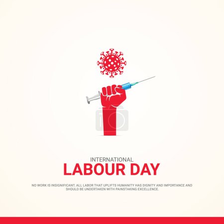 Foto de Día Internacional del Trabajo. Día del Trabajo. 1 de mayo. Ilustración 3D - Imagen libre de derechos
