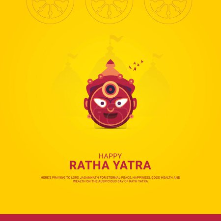 Illustration for Rath in golden color. Happy Ratha yatra, suitable design for poster banner vector illustration 01 - Royalty Free Image