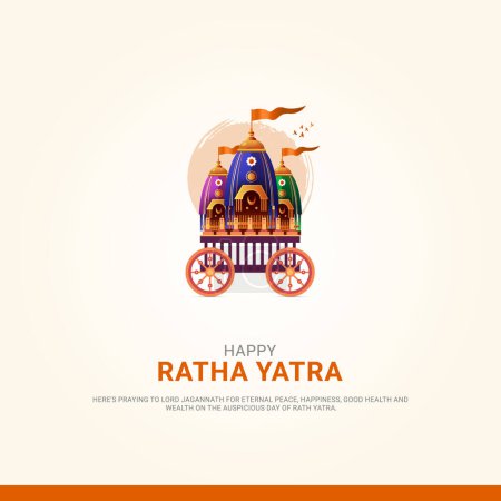 Téléchargez les illustrations : Rath de couleur dorée. Happy Ratha yatra, design approprié pour l'illustration vectorielle de bannière d'affiche 01 - en licence libre de droit