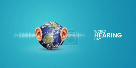Illustration for World hearing day, design for banner, poster, vector illustration. - Royalty Free Image