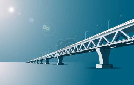 Ilustración de Puente de Padma en Bangladesh Vector Ilustración 3D. - Imagen libre de derechos