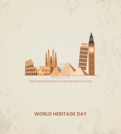 Téléchargez les illustrations : Journée du patrimoine mondial. Illustration 3D - en licence libre de droit