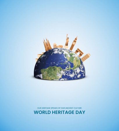 Ilustración de Día del Patrimonio Mundial. Ilustración 3D - Imagen libre de derechos