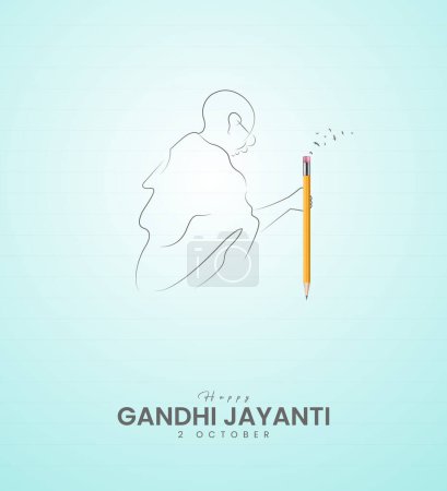 Ilustración de Happy Gandhi Jayanti, Creative Gandhi jayanti social media poster, Gandhi. - Imagen libre de derechos