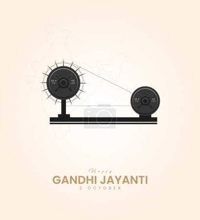 Ilustración de Happy Gandhi Jayanti, Creative Gandhi jayanti social media poster, Gandhi. - Imagen libre de derechos