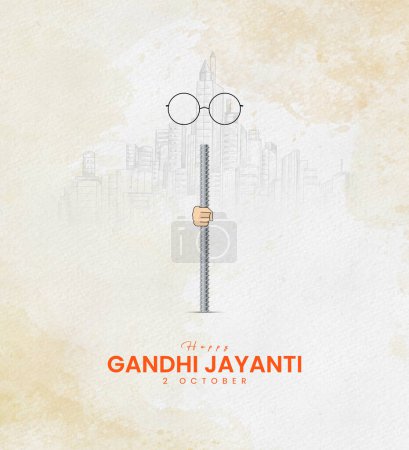 Ilustración de Happy Gandhi Jayanti, Gandhi Jayanti creativo diseño de póster de medios sociales. - Imagen libre de derechos