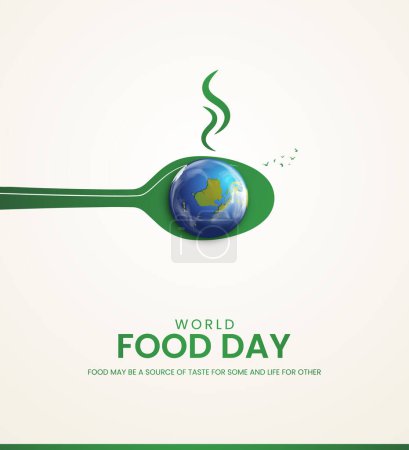 Illustration for World Food Day. Food Day creative ads, International Food Day design for banners, posters, and 3D Illustrations. - Royalty Free Image
