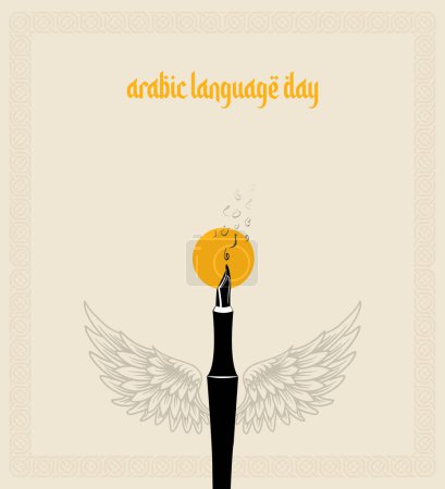 Téléchargez les illustrations : Journée mondiale de la langue arabe. 18 décembre, (Traduire - Journée de la langue arabe). Conception de journée créative en langue arabe pour les messages sur les médias sociaux. - en licence libre de droit