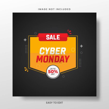Illustration for Big collecting neon signs for Cyber Monday. Neon Banner Vector. Cyber Monday creative ads - Royalty Free Image