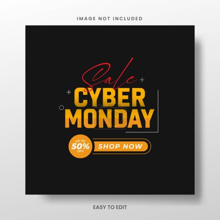 Illustration for Big collecting neon signs for Cyber Monday. Neon Banner Vector. Cyber Monday creative ads - Royalty Free Image