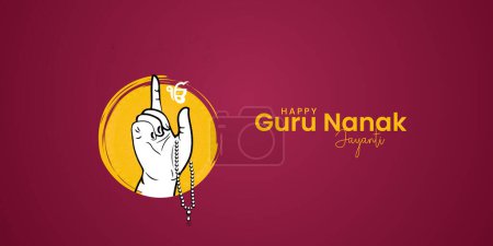 Illustration for Guru Nanak Jayanti. Happy Guru Nanak Jayanti. Creative ads for social media. - Royalty Free Image