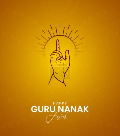 Illustration for Guru Nanak Jayanti. Happy Guru Nanak Jayanti. Creative ads for social media. - Royalty Free Image